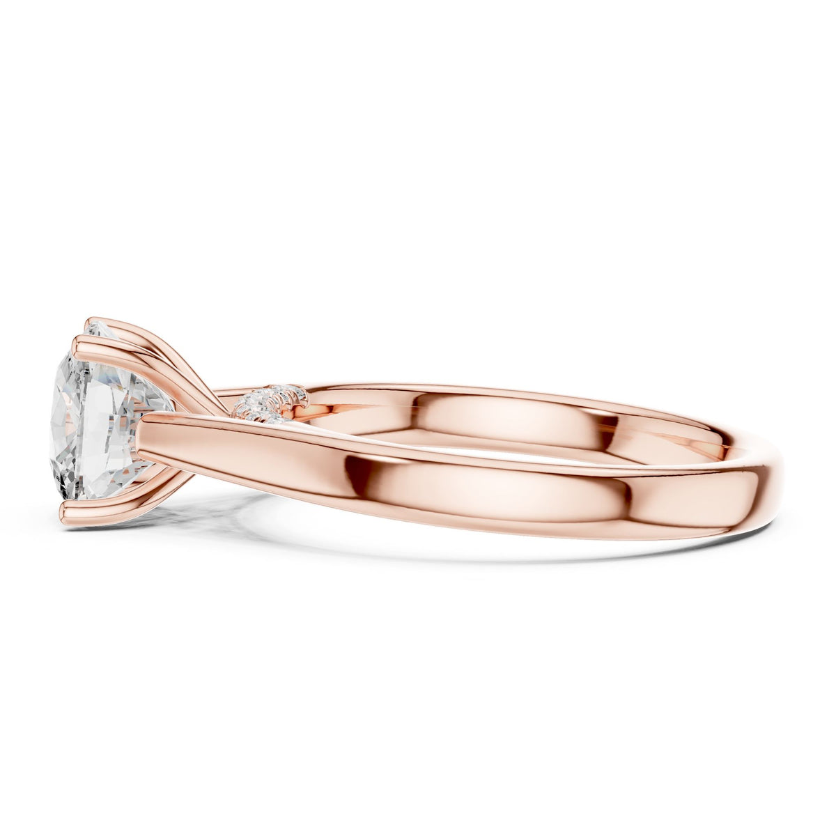 Cushion Accented Lab Grown Diamond Engagement Ring