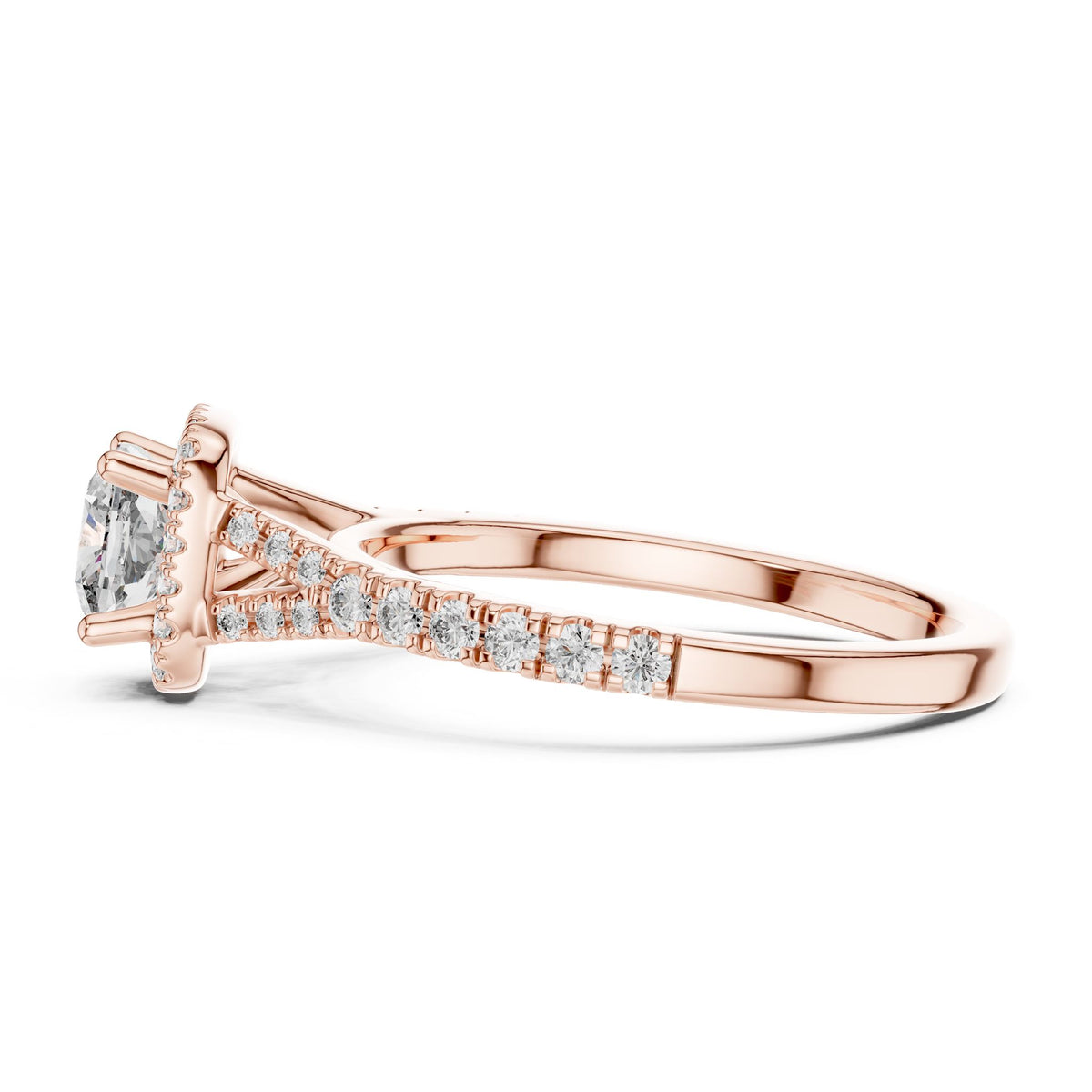 Cushion Halo Lab Grown Diamond Engagement Ring
