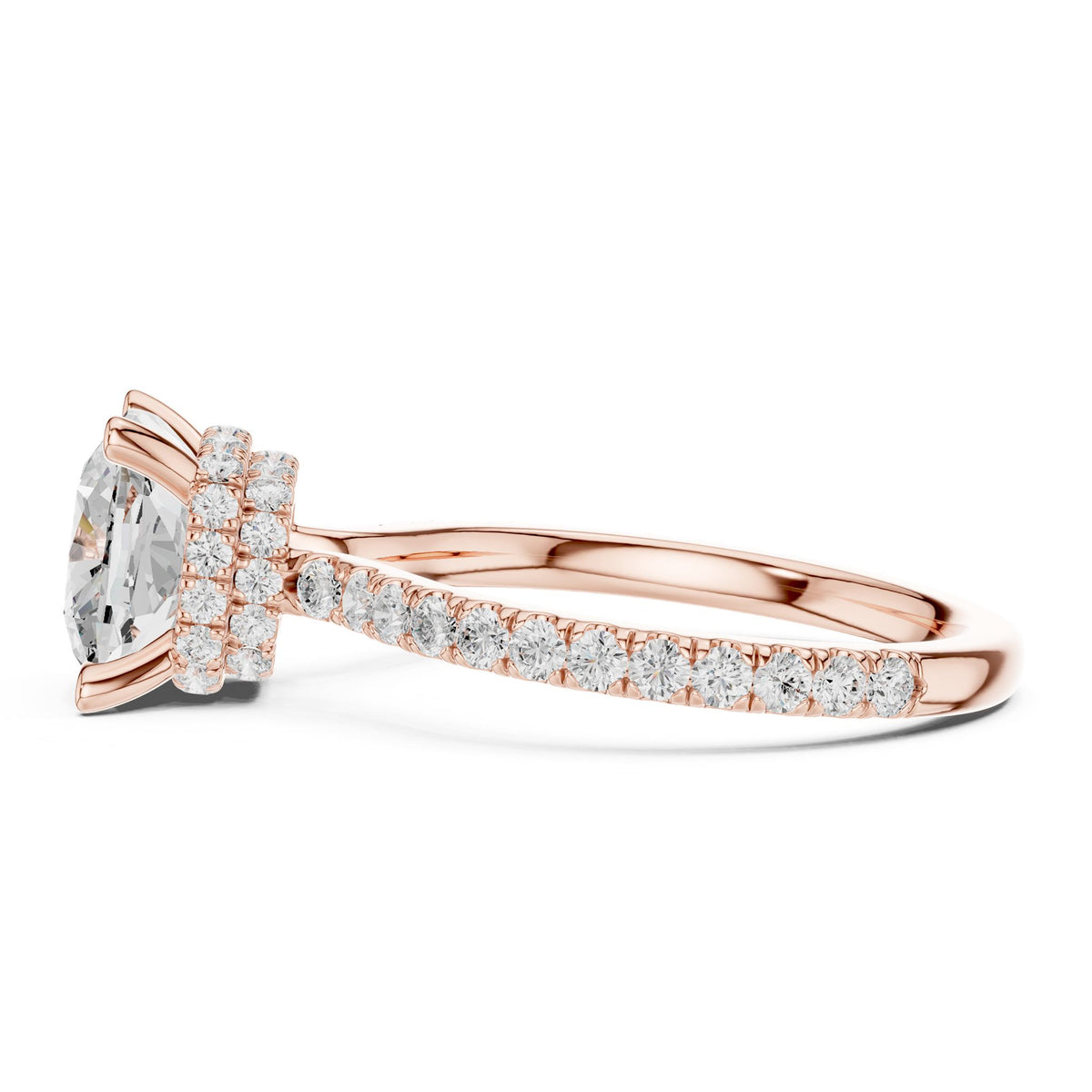 Cushion Halo Lab Grown Diamond Engagement Ring