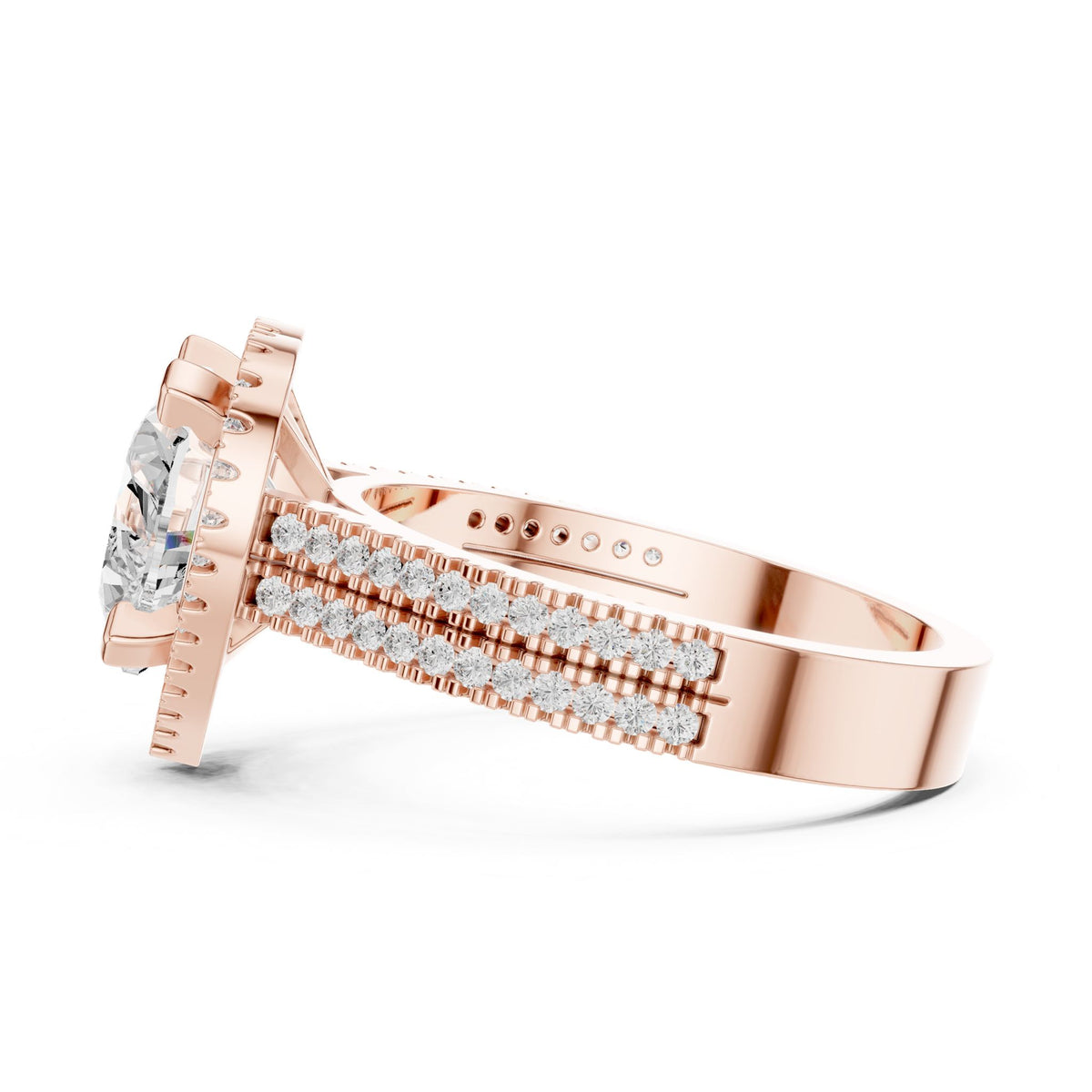 Heart Halo Lab Grown Diamond Engagement Ring