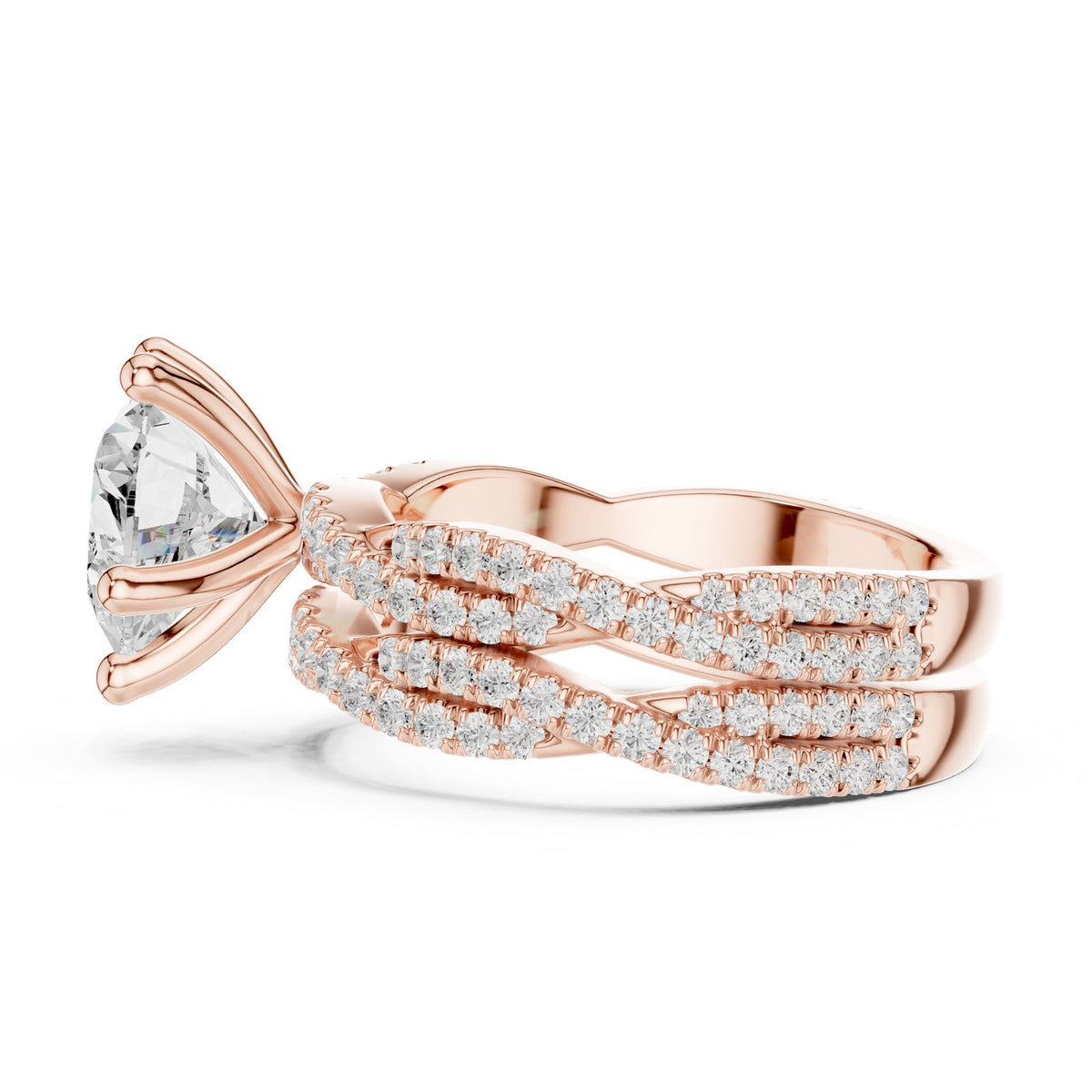 Heart Twist Lab Grown Diamond Engagement Ring