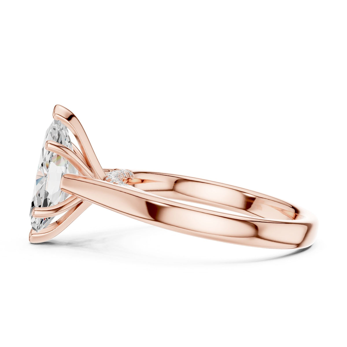Marquise Accented Lab Grown Diamond Engagement Ring
