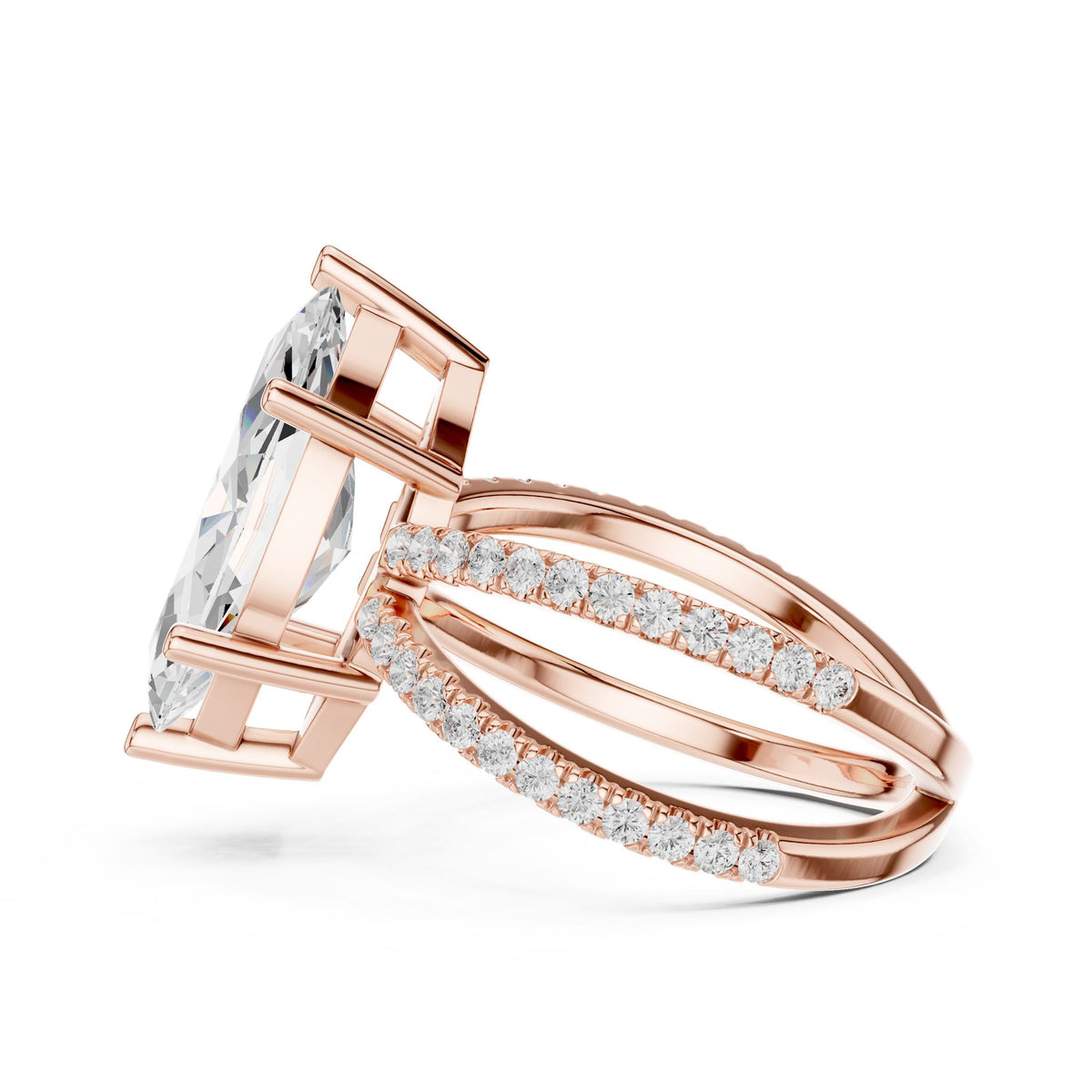 Marquise Accented Lab Grown Diamond Engagement Ring