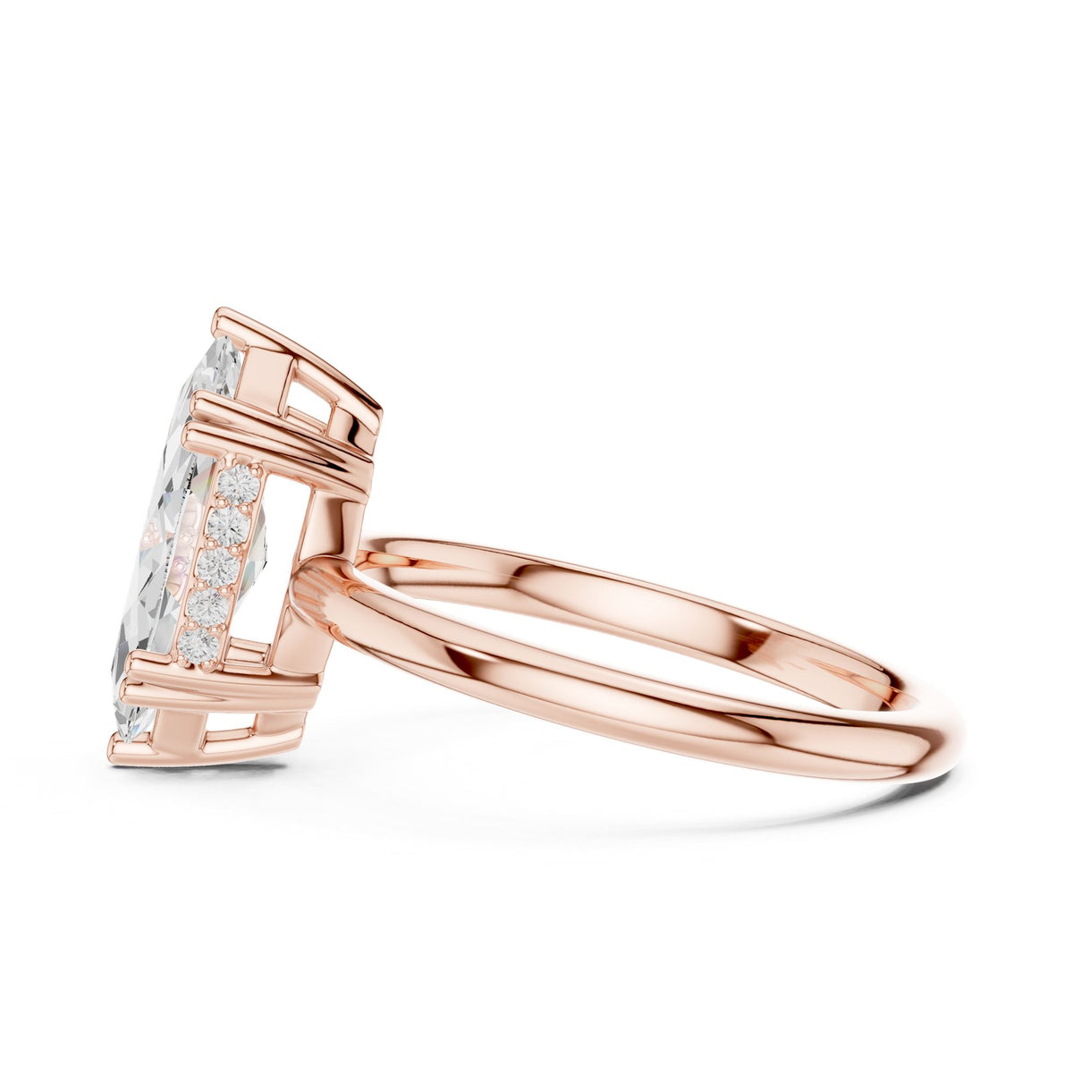 Marquise Accented Lab Grown Diamond Engagement Ring