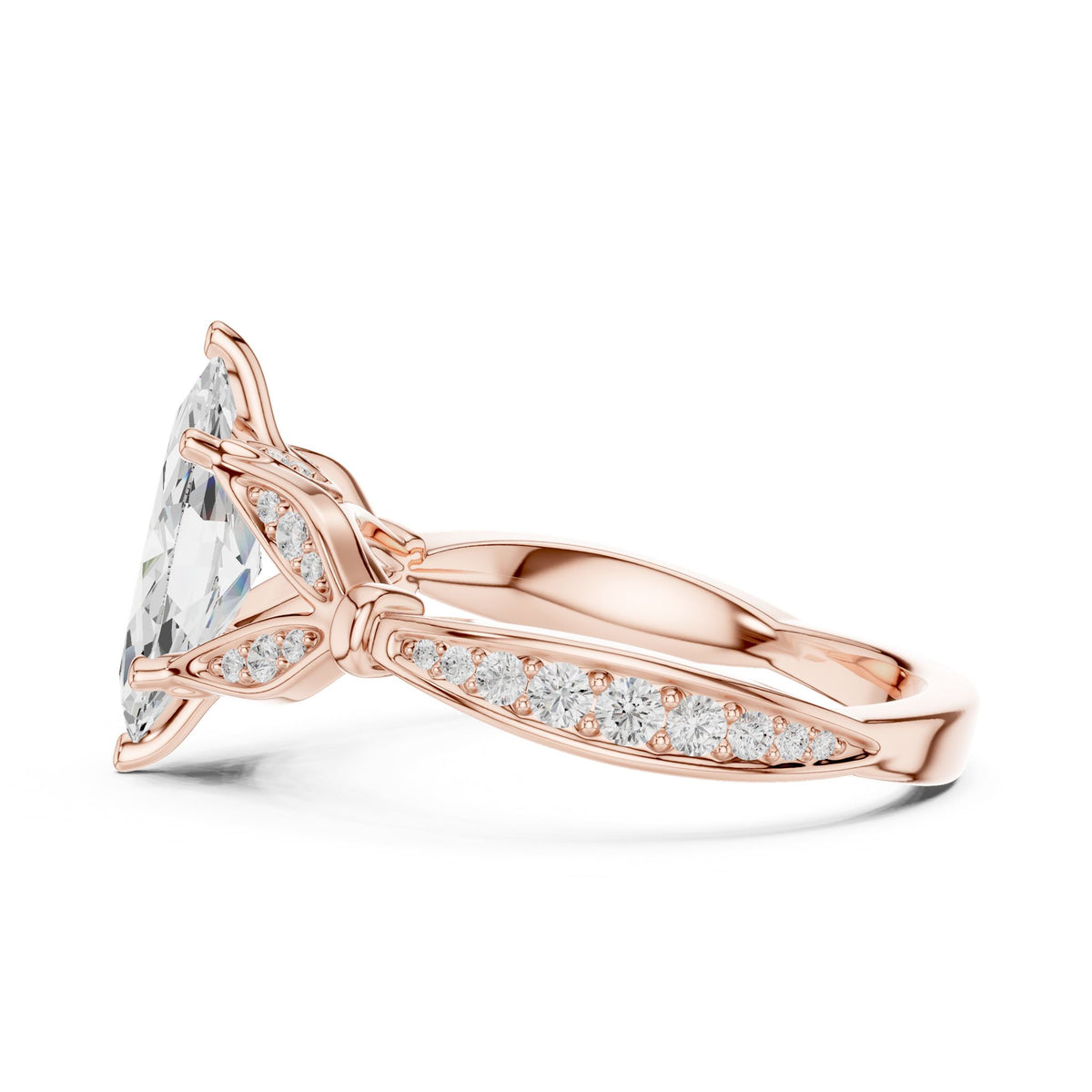 Marquise Accented Lab Grown Diamond Engagement Ring