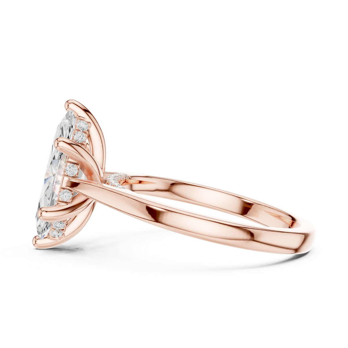 Marquise Accented Lab Grown Diamond Engagement Ring
