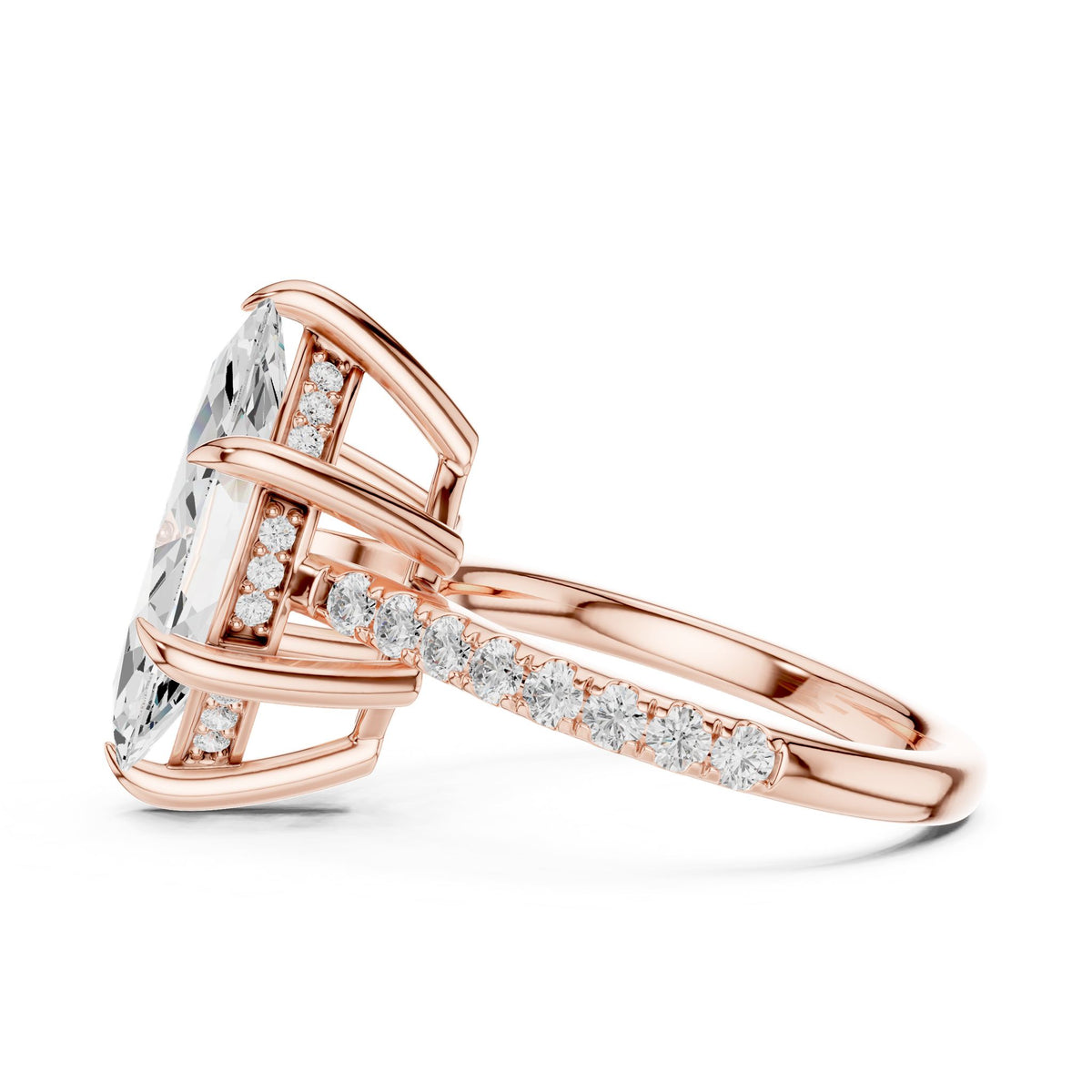 Marquise Accented Lab Grown Diamond Engagement Ring
