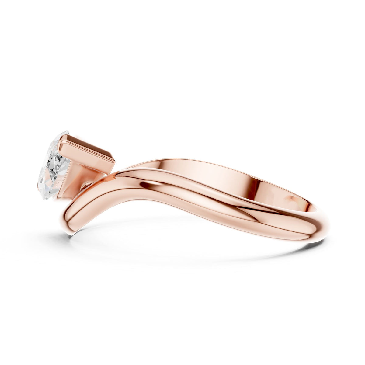Marquise Bypass Lab Grown Diamond Engagement Ring
