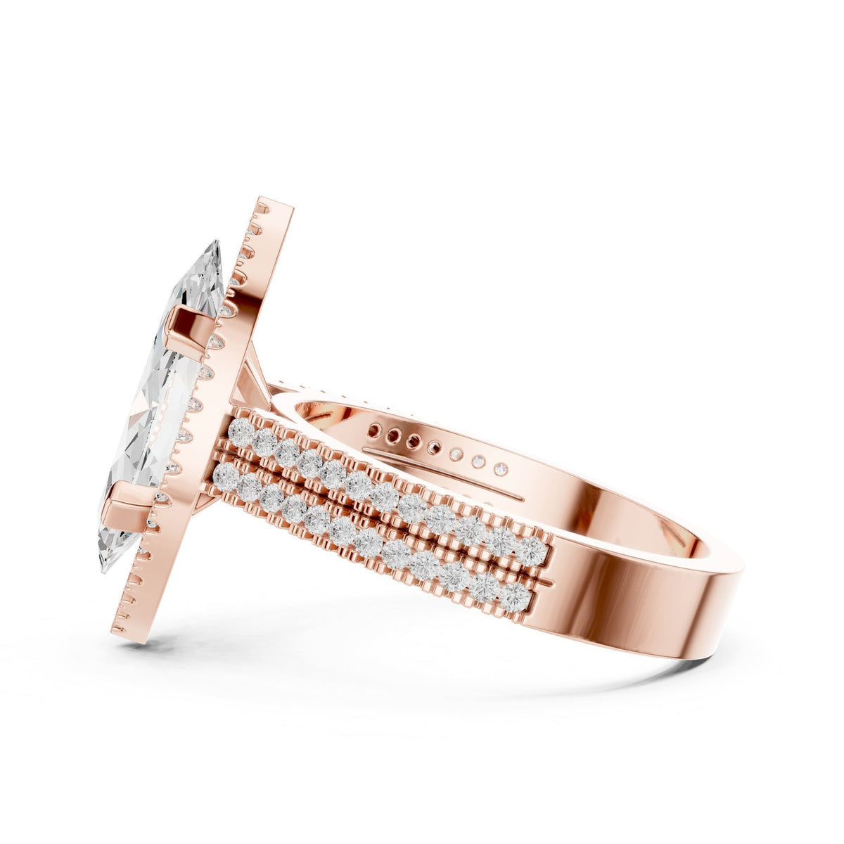 Marquise Halo Lab Grown Diamond Engagement Ring