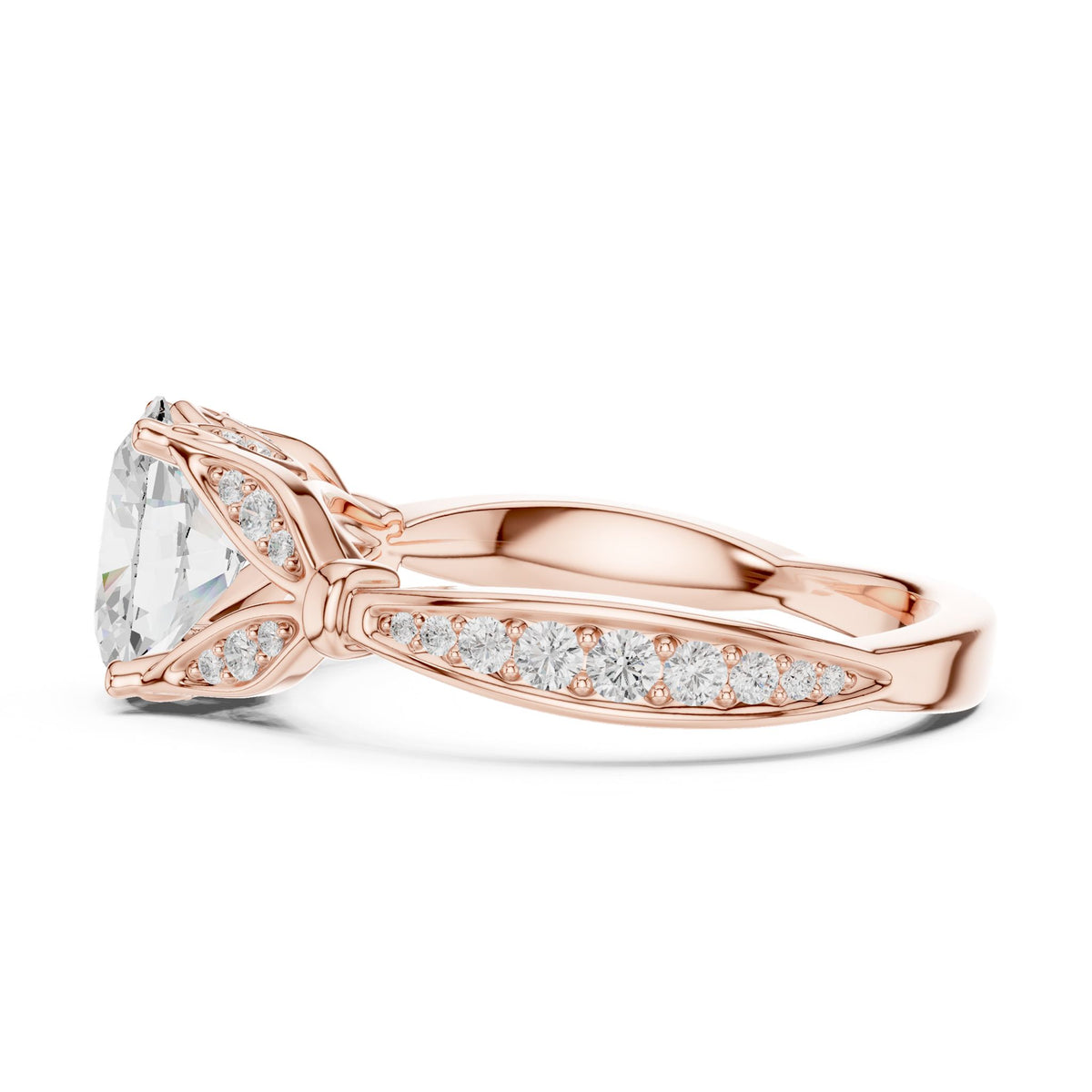 Oval Accented Lab Grown Diamond Engagement Ring