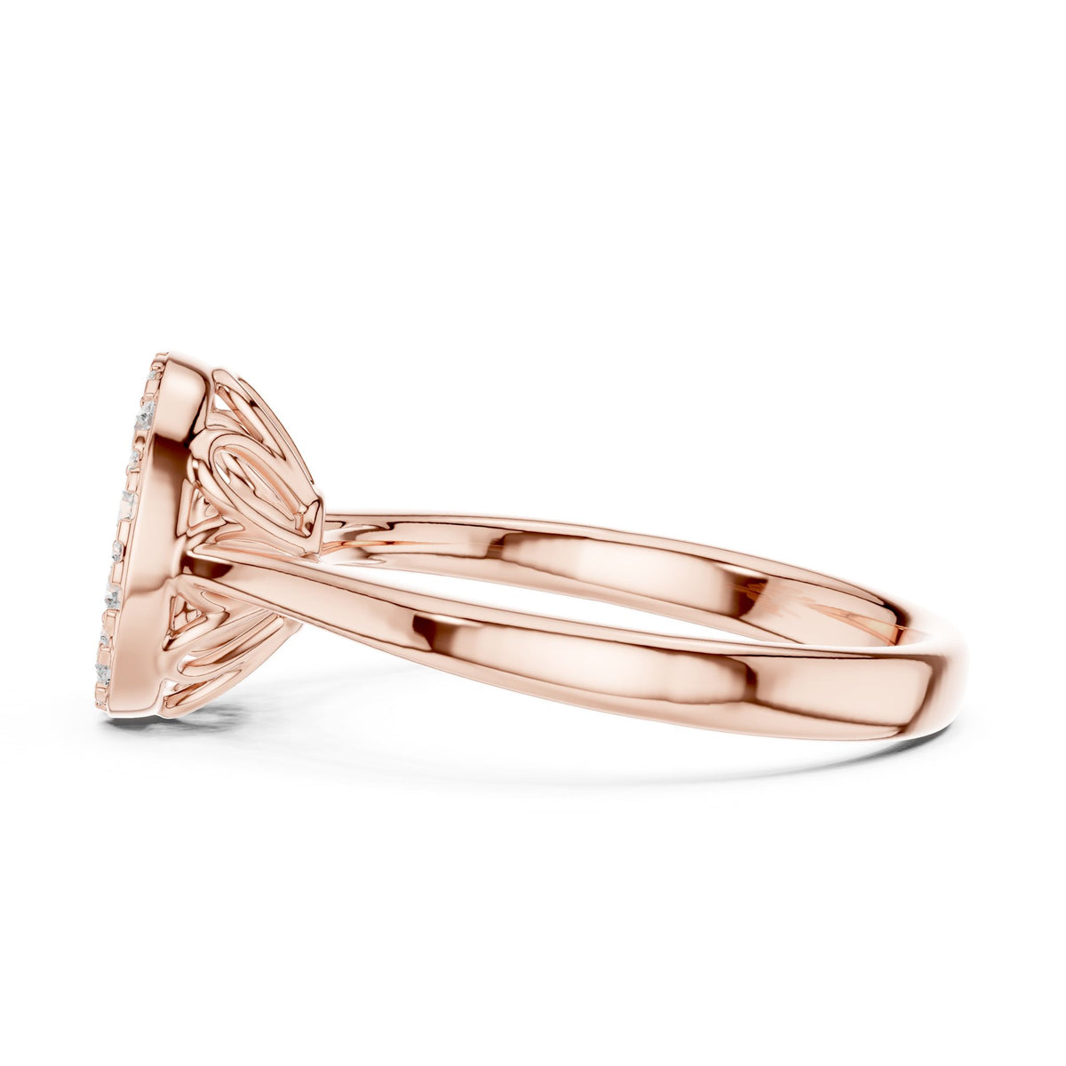 Oval Cluster Lab Grown Diamond Engagement Ring