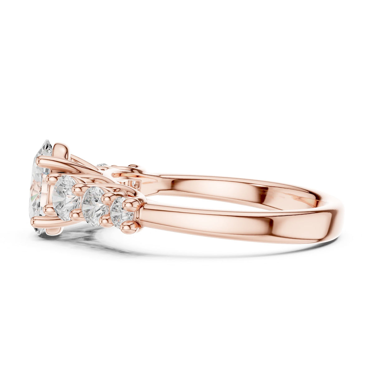 Oval Three Stone Lab Grown Diamond Engagement Ring