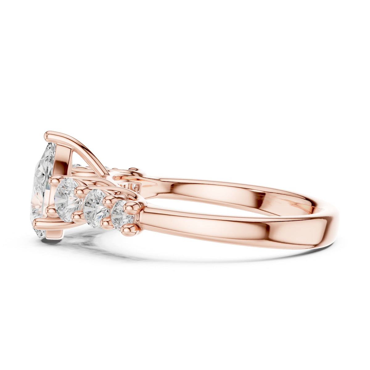 Pear Accented Lab Grown Diamond Engagement Ring