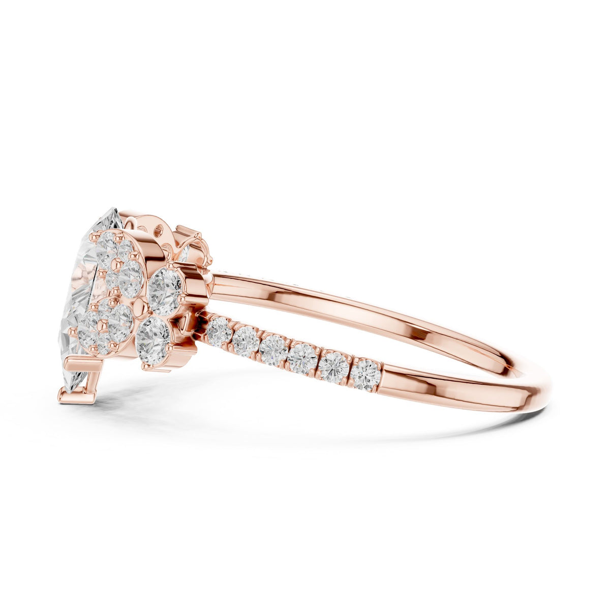 Pear Cluster Lab Grown Diamond Engagement Ring
