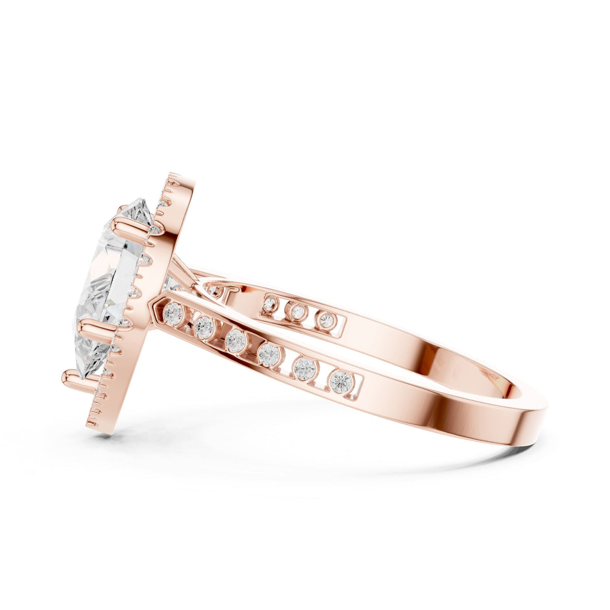 Pear Halo Lab Grown Diamond Engagement Ring