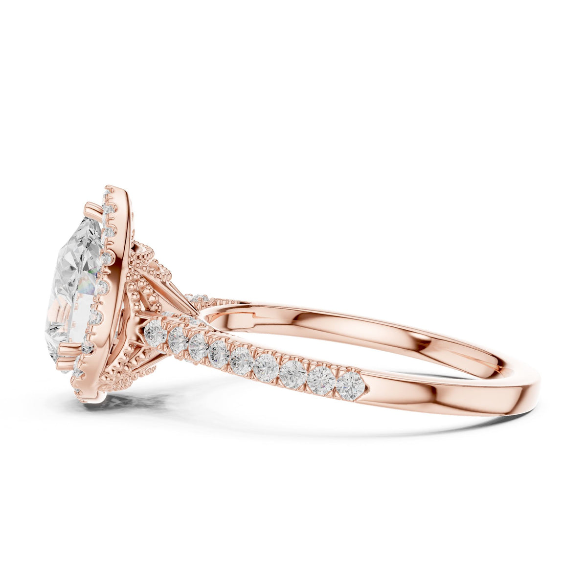 Pear Halo Lab Grown Diamond Engagement Ring