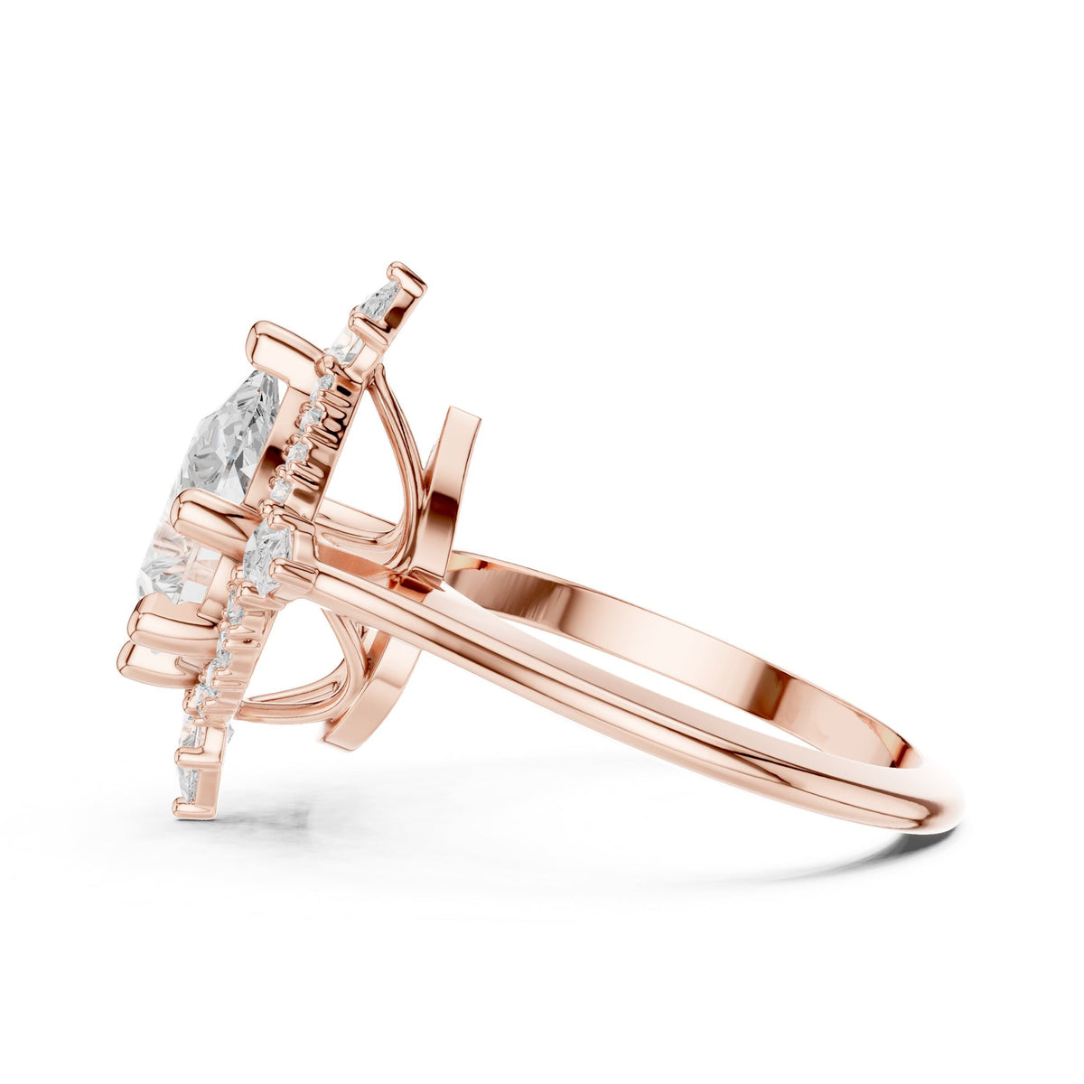 Pear Halo Lab Grown Diamond Engagement Ring
