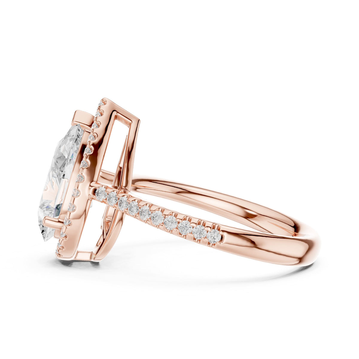 Pear Halo Lab Grown Diamond Engagement Ring