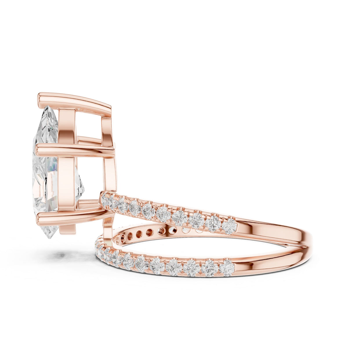 Pear Hidden Halo Lab Grown Diamond Engagement Ring