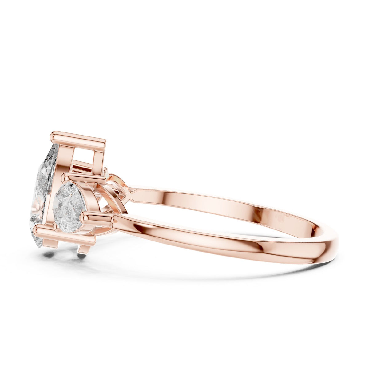 Pear Three Stone Lab Grown Diamond Engagement Ring
