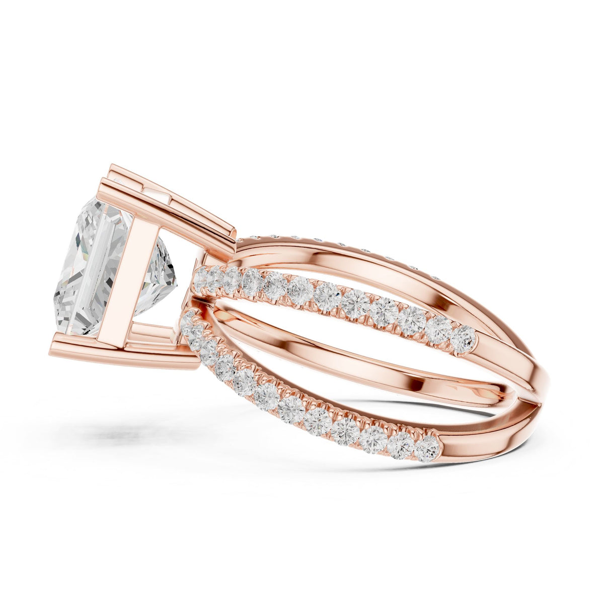 Princess Accented Lab Grown Diamond Engagement Ring