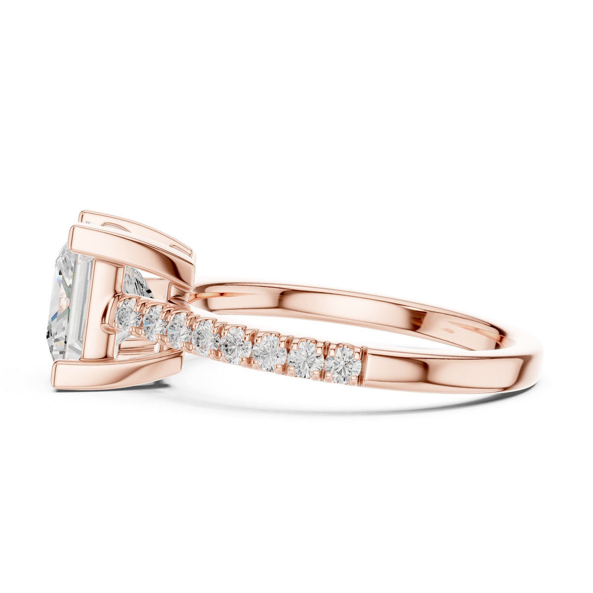 Princess Accented Lab Grown Diamond Engagement Ring