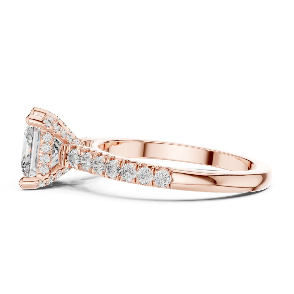 Princess Hidden Halo Lab Grown Diamond Engagement Ring