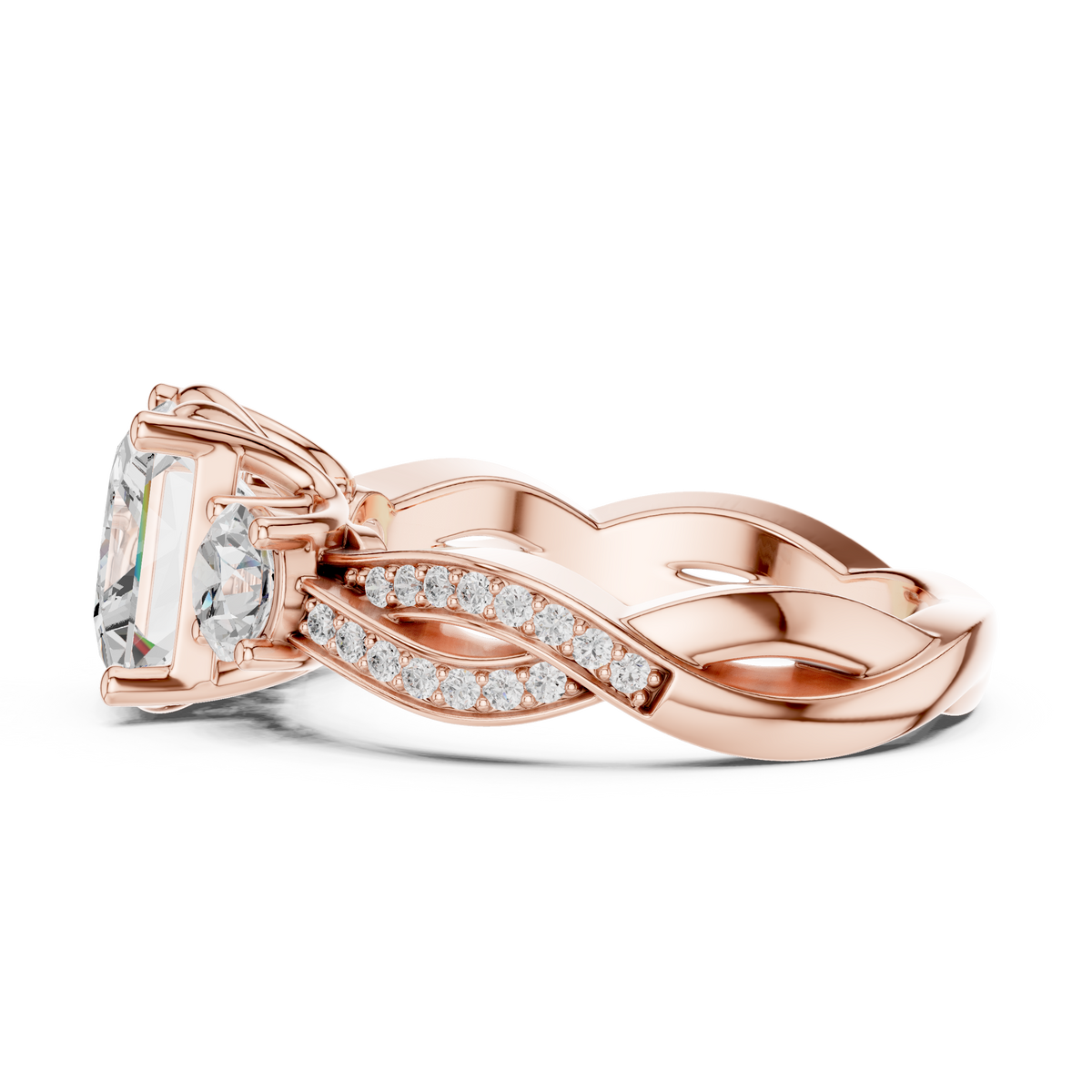 Princess Three Stone Lab Grown Diamond Engagement Ring