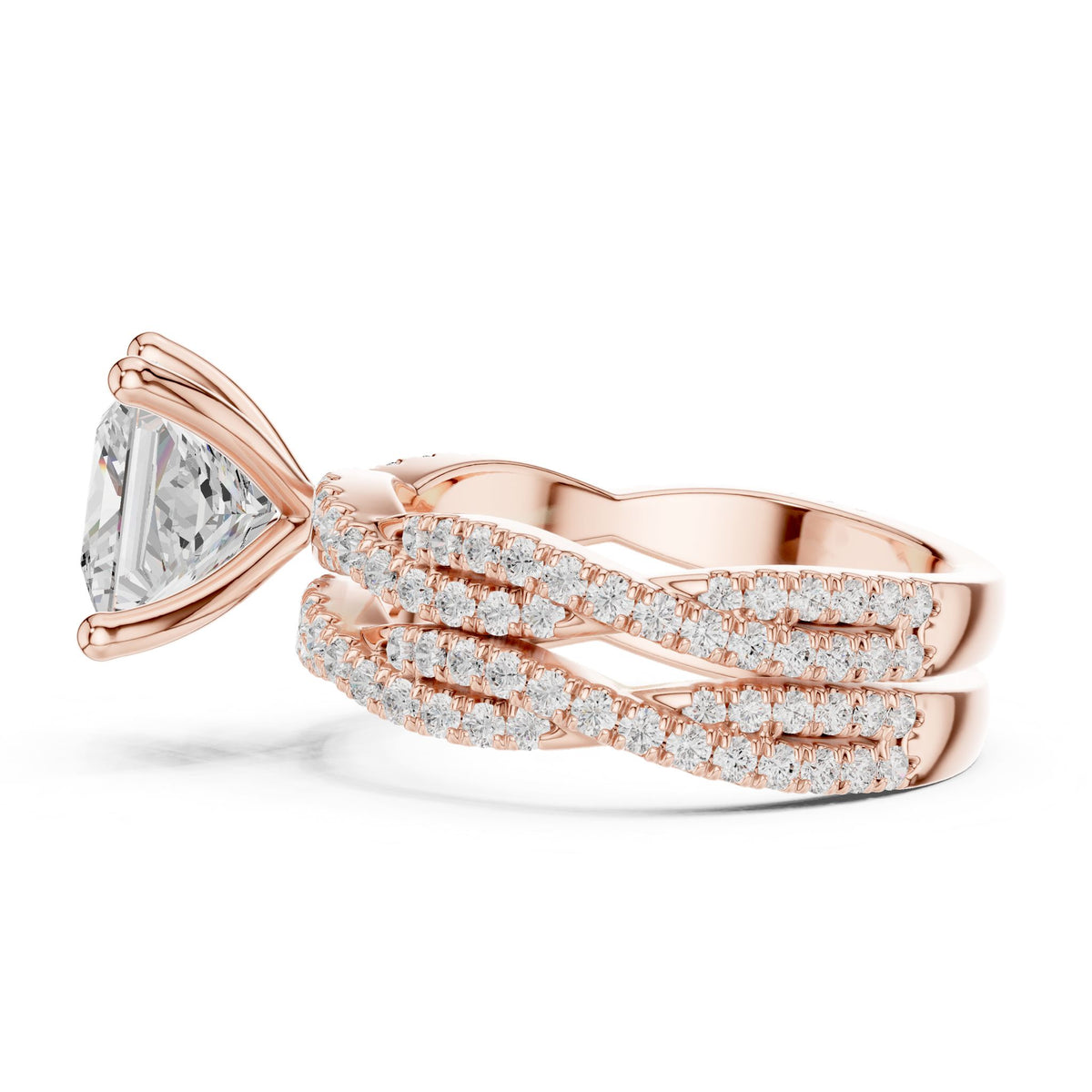 Princess Twist Lab Grown Diamond Engagement Ring