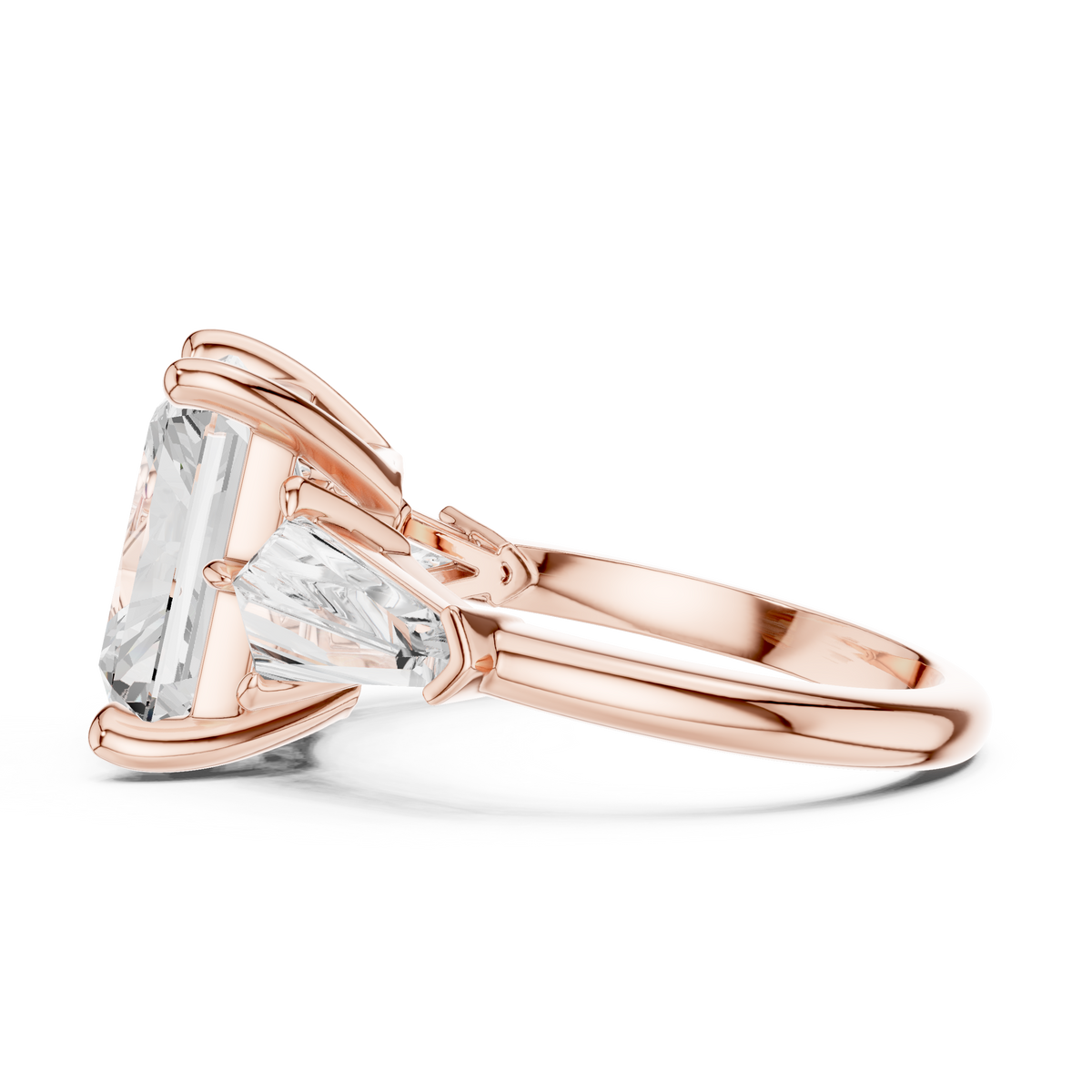 Radiant Three Stone Lab Grown Diamond Engagement Ring