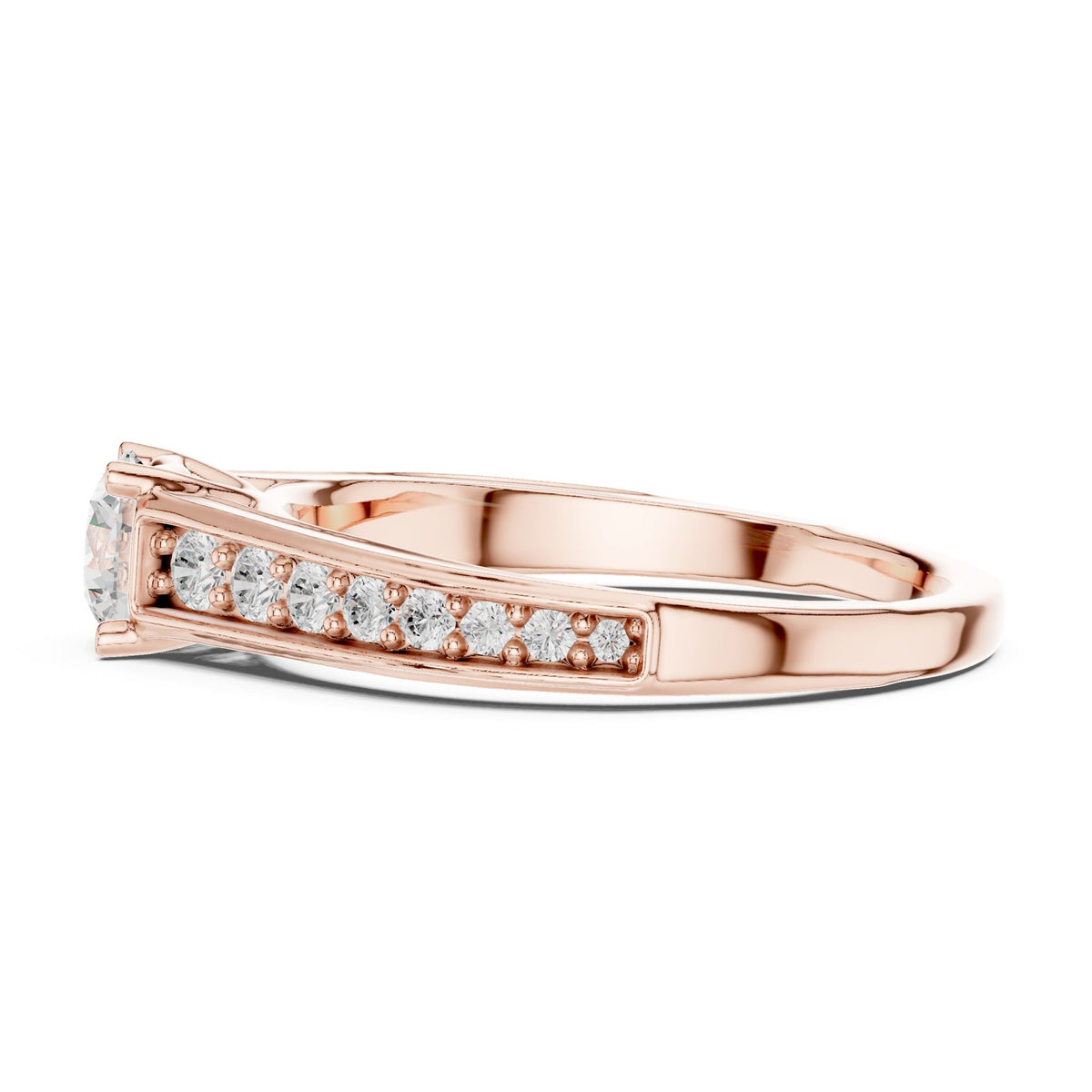 Round Accented Lab Grown Diamond Engagement Ring