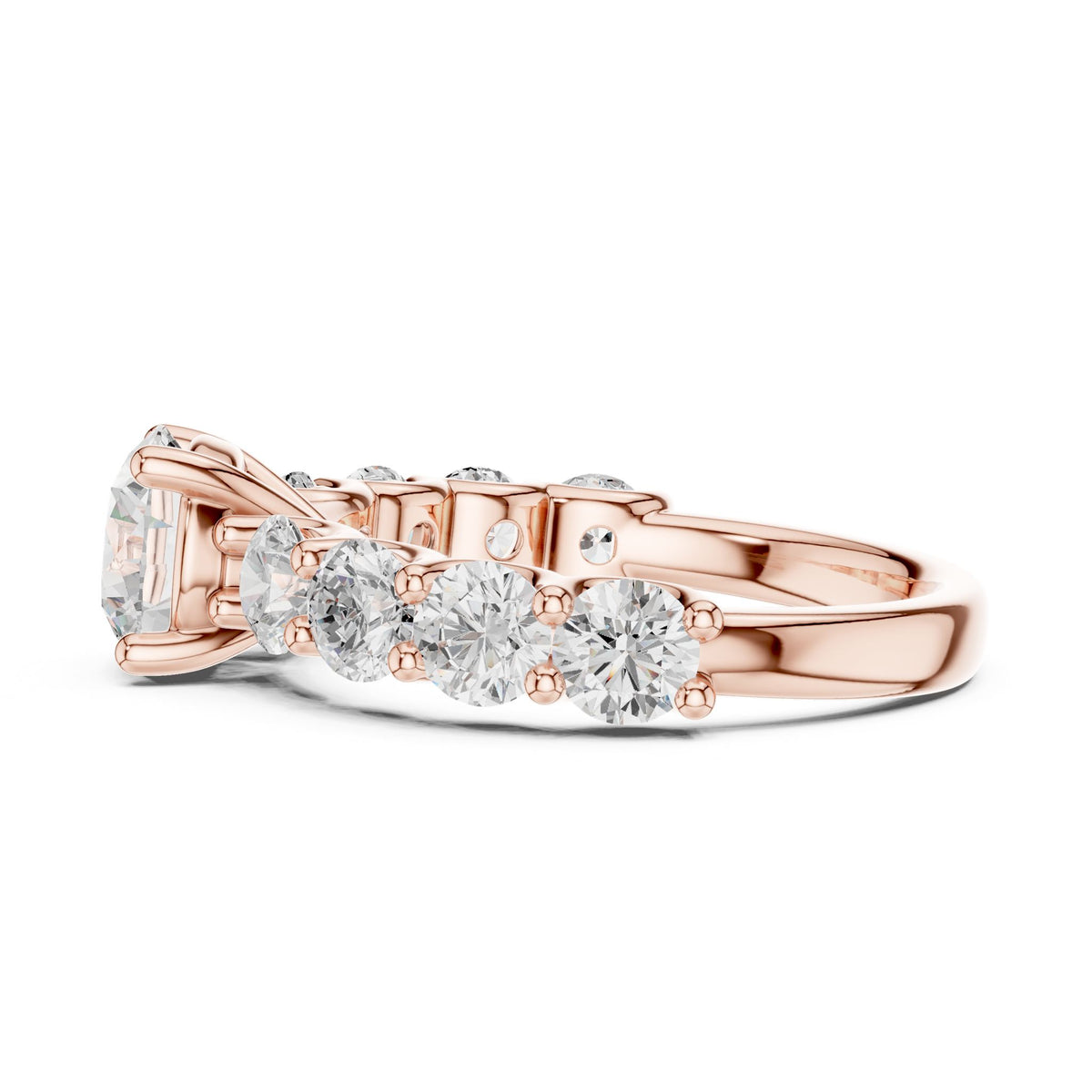 Round Accented Lab Grown Diamond Engagement Ring
