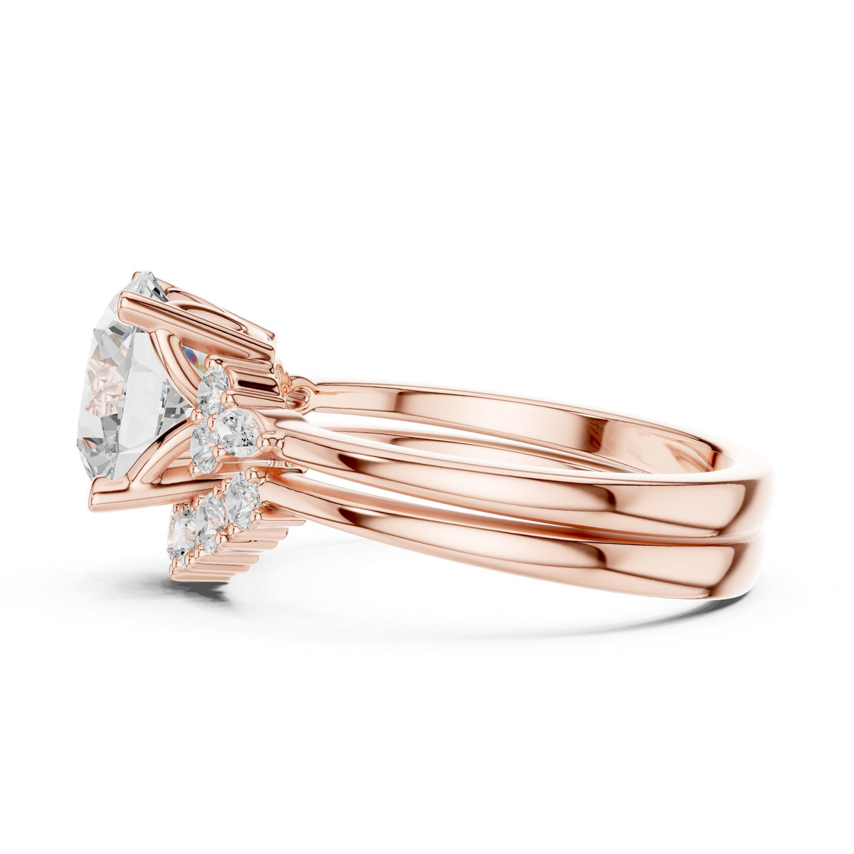 Round Cluster Lab Grown Diamond Engagement Ring