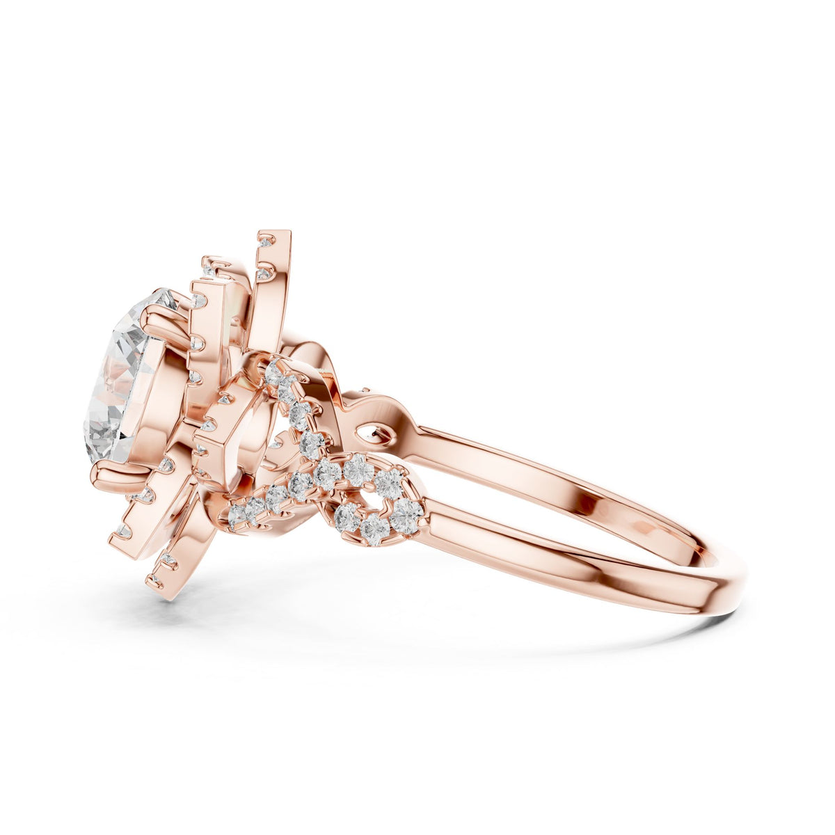 Round Halo Lab Grown Diamond Engagement Ring