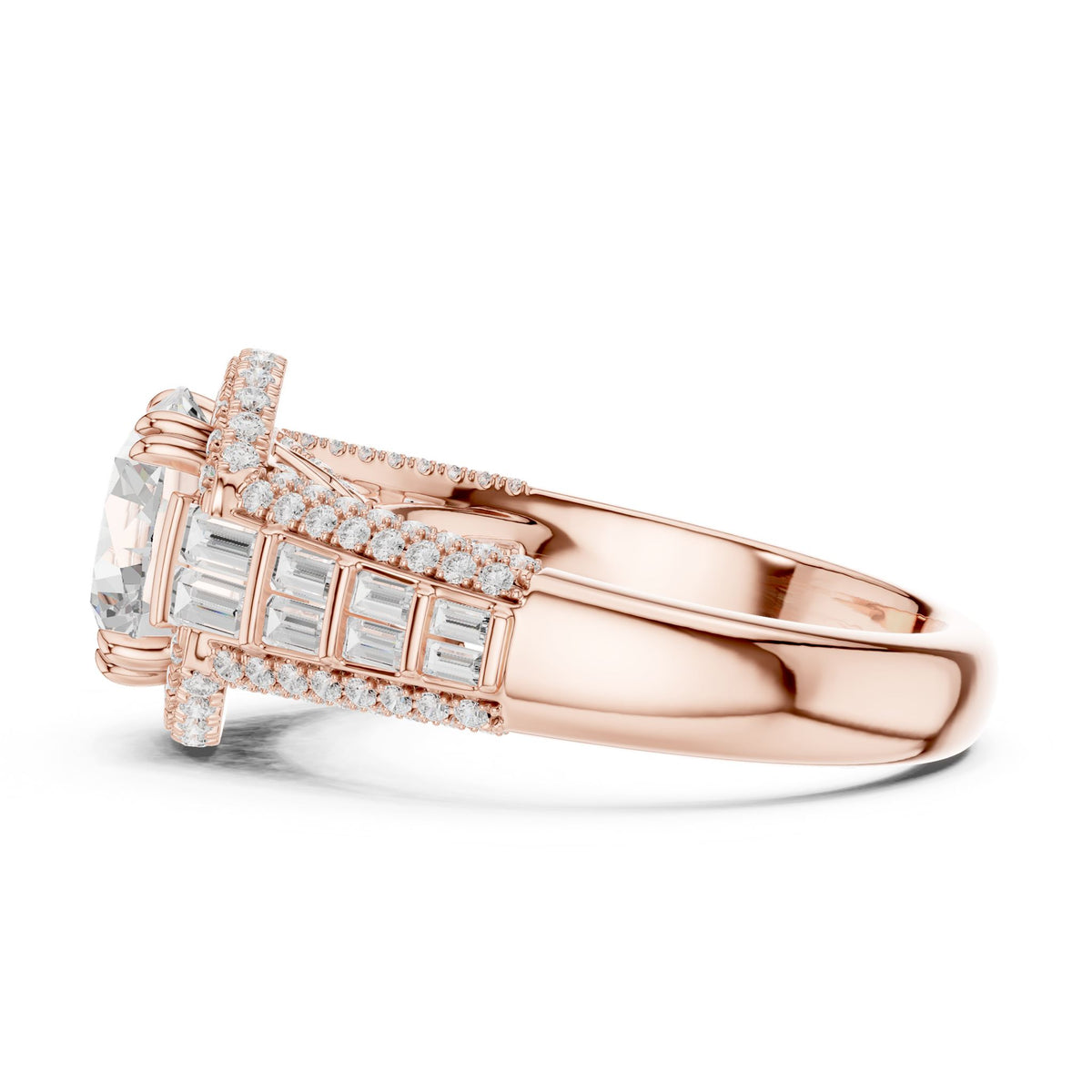Round Halo Lab Grown Diamond Engagement Ring