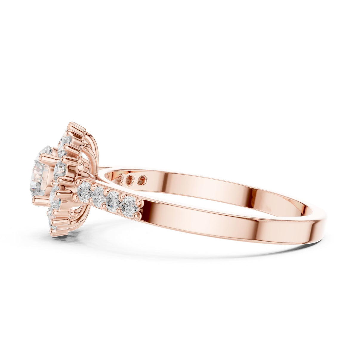 Round Halo Lab Grown Diamond Engagement Ring
