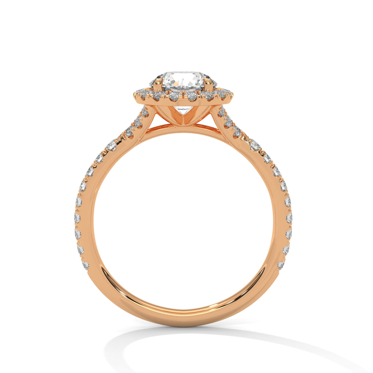 Round Halo Lab Grown Diamond Engagement Ring