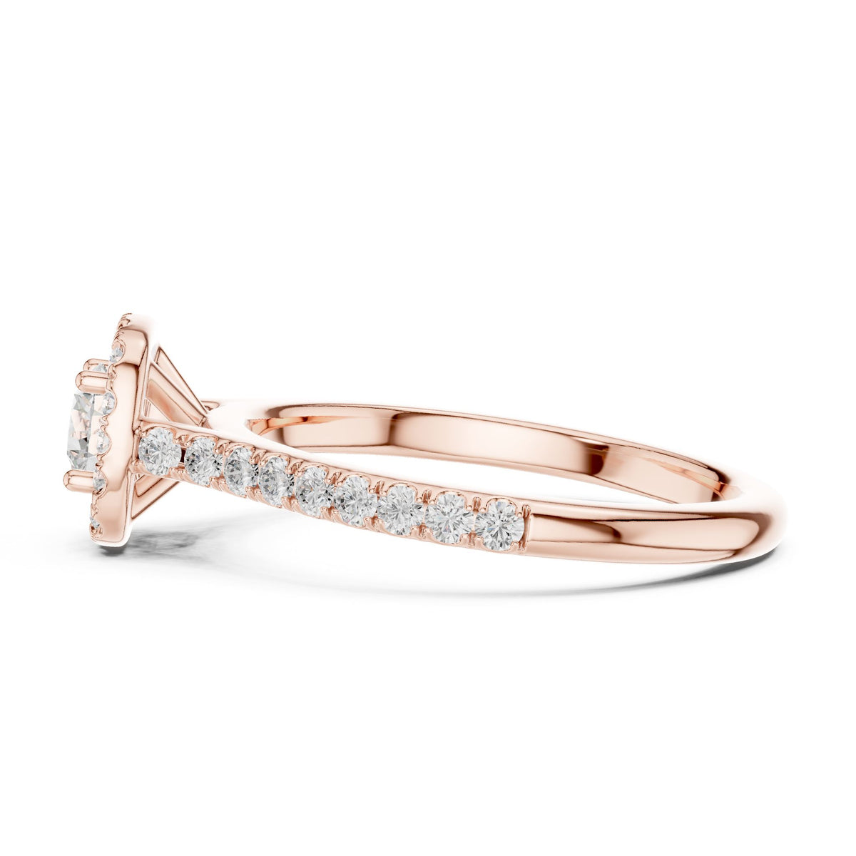 Round Halo Lab Grown Diamond Engagement Ring