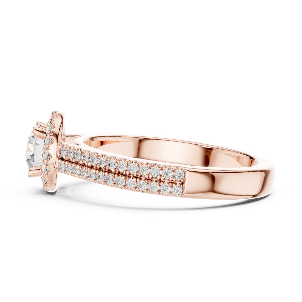 Round Halo Lab Grown Diamond Engagement Ring