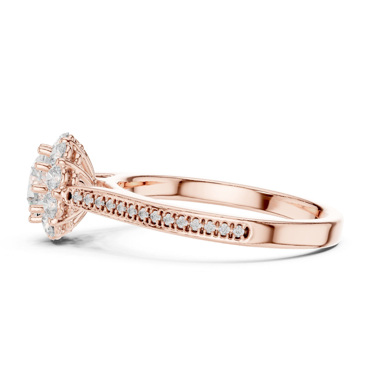 Round Halo Lab Grown Diamond Engagement Ring