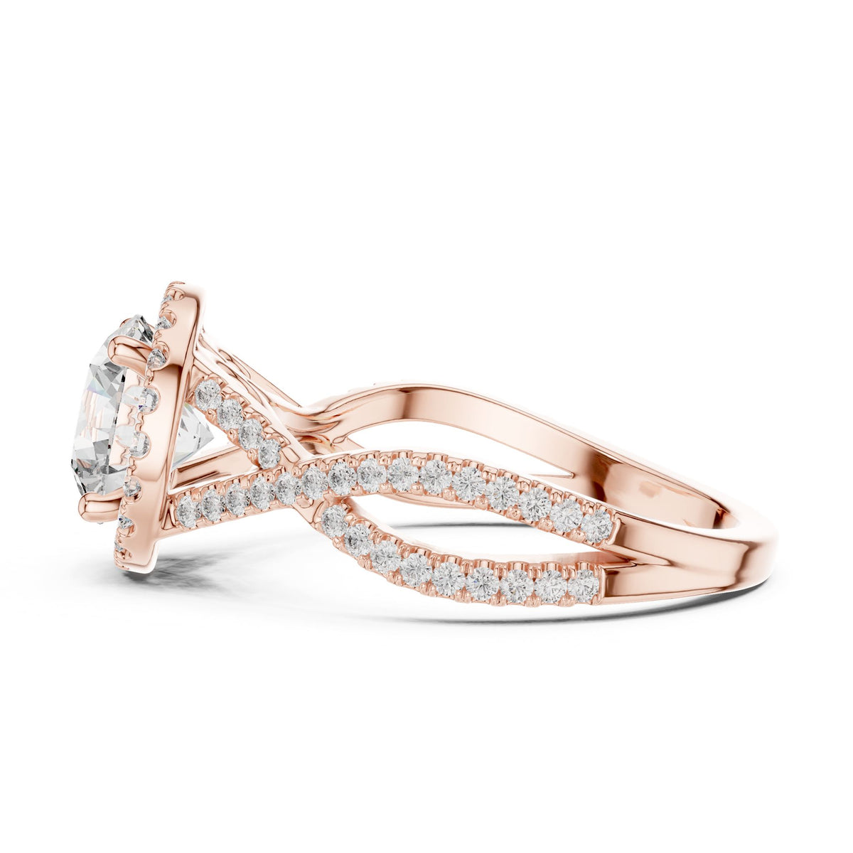 Round Halo Lab Grown Diamond Engagement Ring