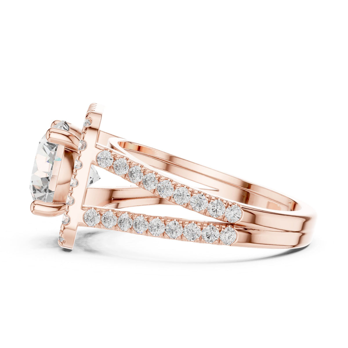 Round Halo Lab Grown Diamond Engagement Ring