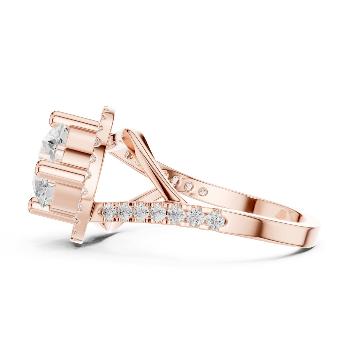 Round Halo Lab Grown Diamond Engagement Ring