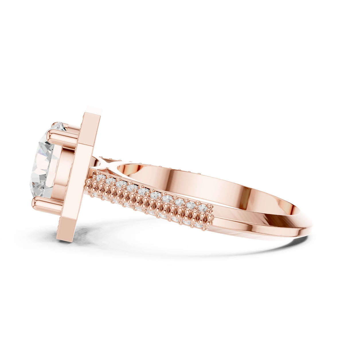 Round Halo Lab Grown Diamond Engagement Ring