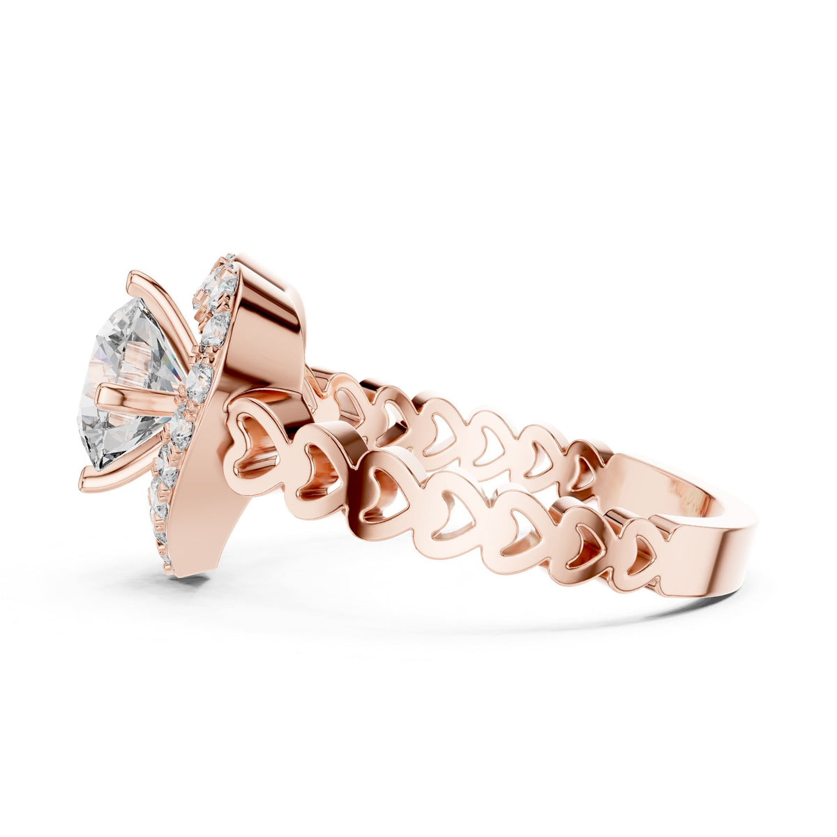 Round Halo Lab Grown Diamond Engagement Ring