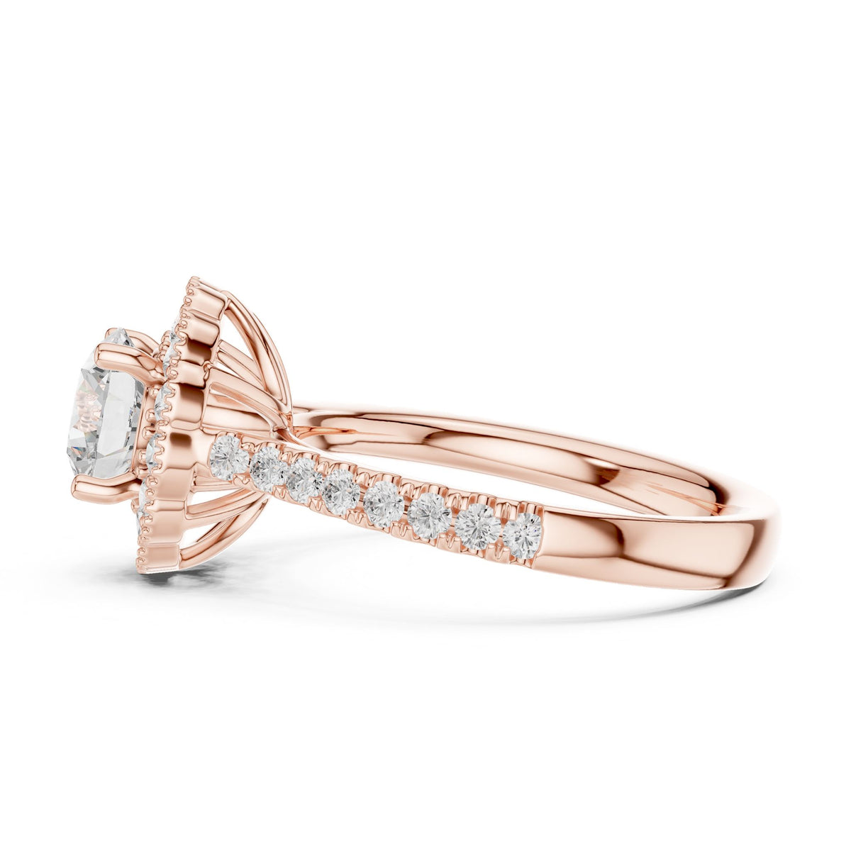 Round Halo Lab Grown Diamond Engagement Ring