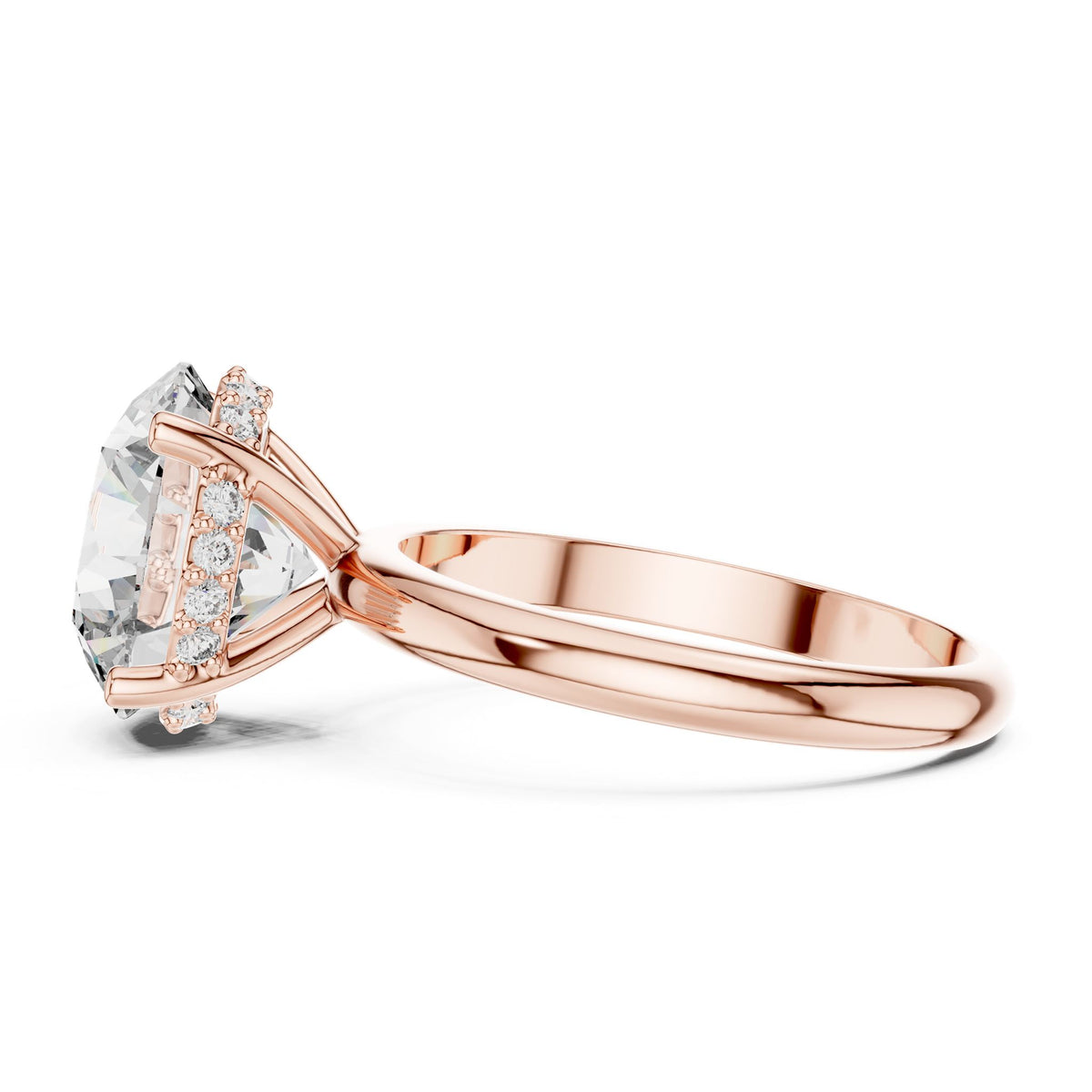 Round Hidden Halo Lab Grown Diamond Engagement Ring