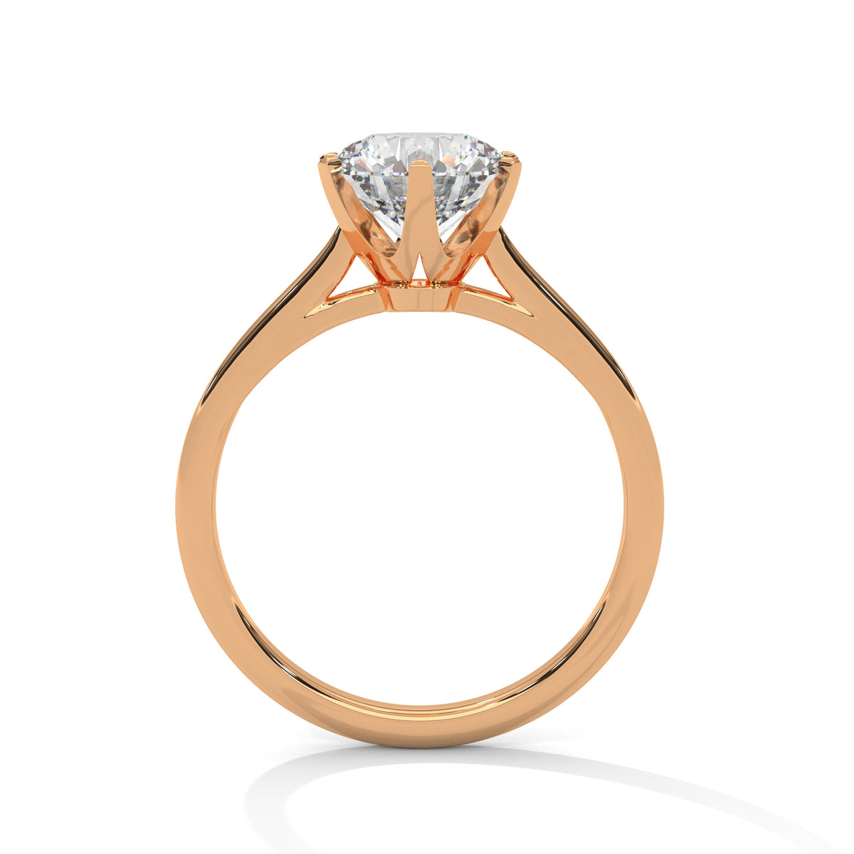 Round Solitaire Lab Grown Diamond Engagement Ring