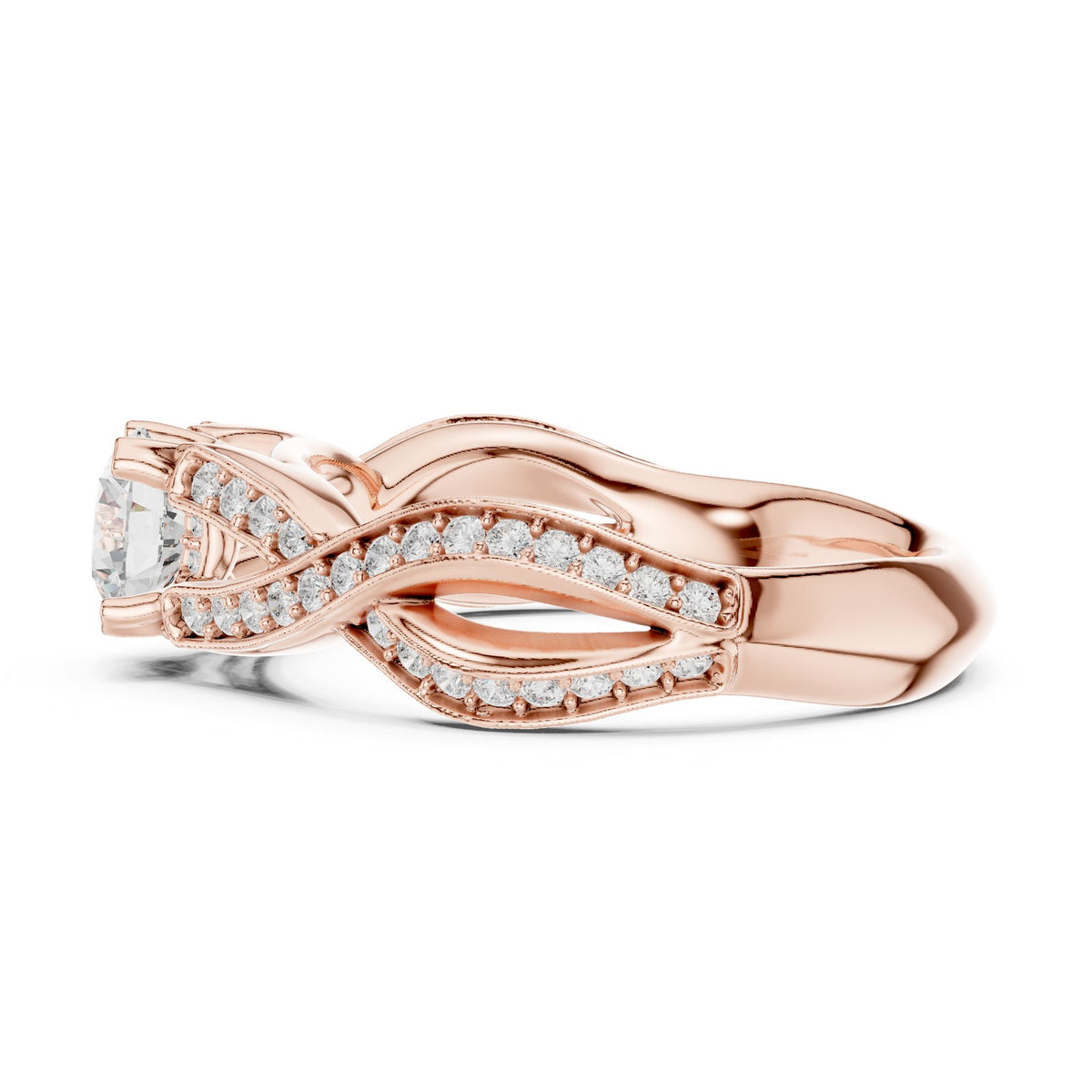 Round Twist Lab Grown Diamond Engagement Ring
