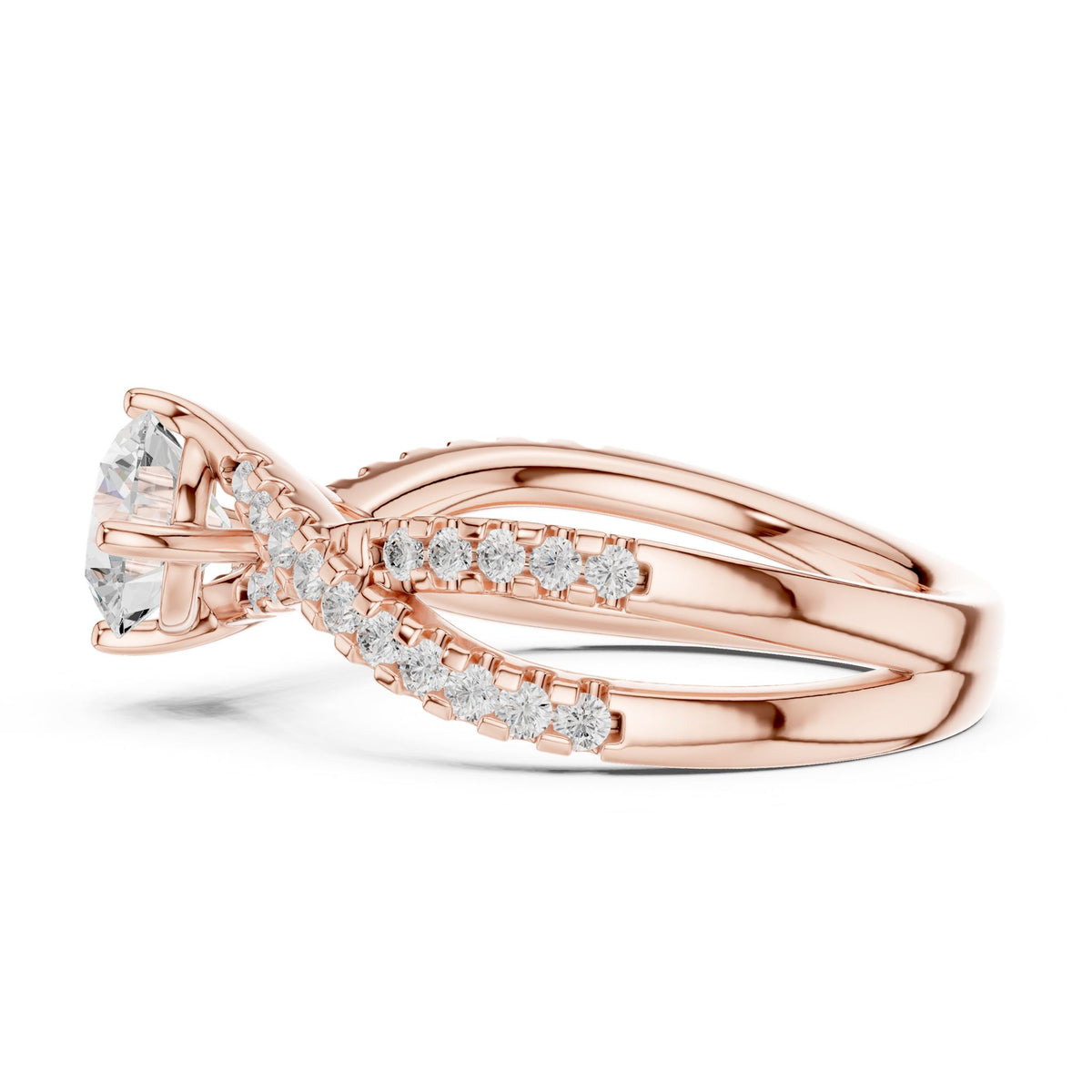 Round Twist Lab Grown Diamond Engagement Ring